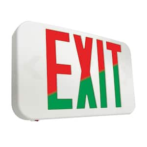 APX 25-Watt Equivalence Integrated LED Exit Light-Red and Green, Self-Powered, White
