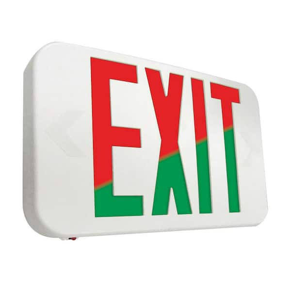 Sure-Lites APX 25-Watt Equivalence Integrated LED Exit Light-Red and Green, Self-Powered, White