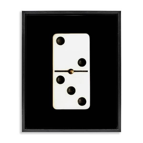 White Domino on Black by Graffi tee Studios Black Floater Frame Typography Graphic Art Print 21 in. x 17 in.