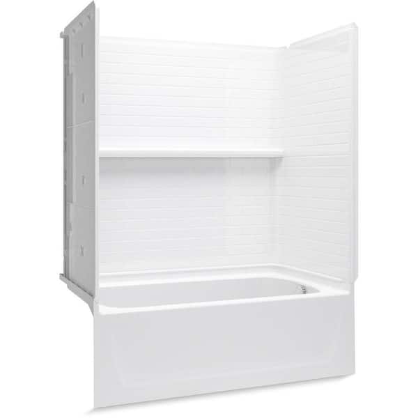 STERLING Traverse 32 in. W x 60 in. H 4-Piece Vikrell Bath and Shower Kit with Right-Hand Drain in White