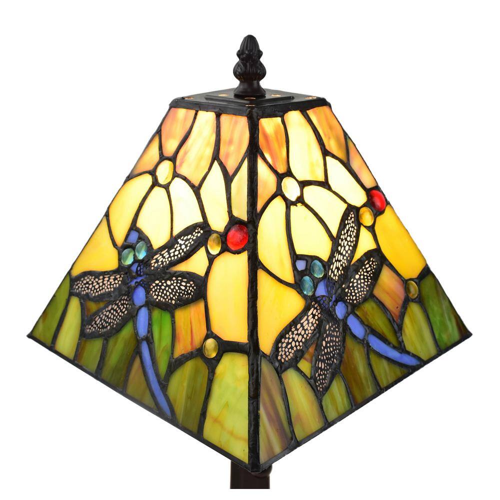 Tiffany Style Stained Glass Dragonfly Table Lamp