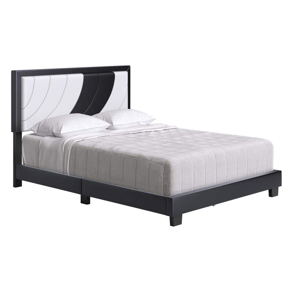 Boyd Sleep Bree Upholstered Faux Leather Platform Bed, Full, White ...