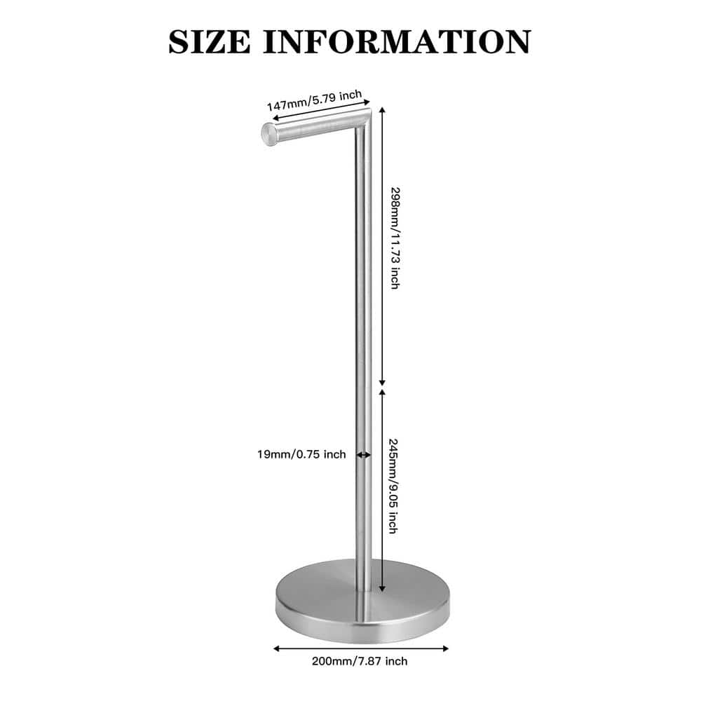 Matte Black Free Standing Toilet Paper Holder with Cover