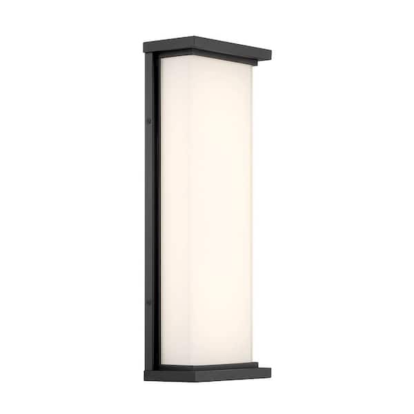Caption Black Outdoor Hardwired Wall Mount Sconce with Integrated LED