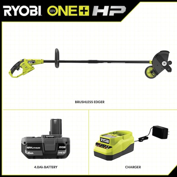 RYOBI P2312 ONE+ HP 18V Brushless Edger with 4.0 Ah Battery and Charger - 3