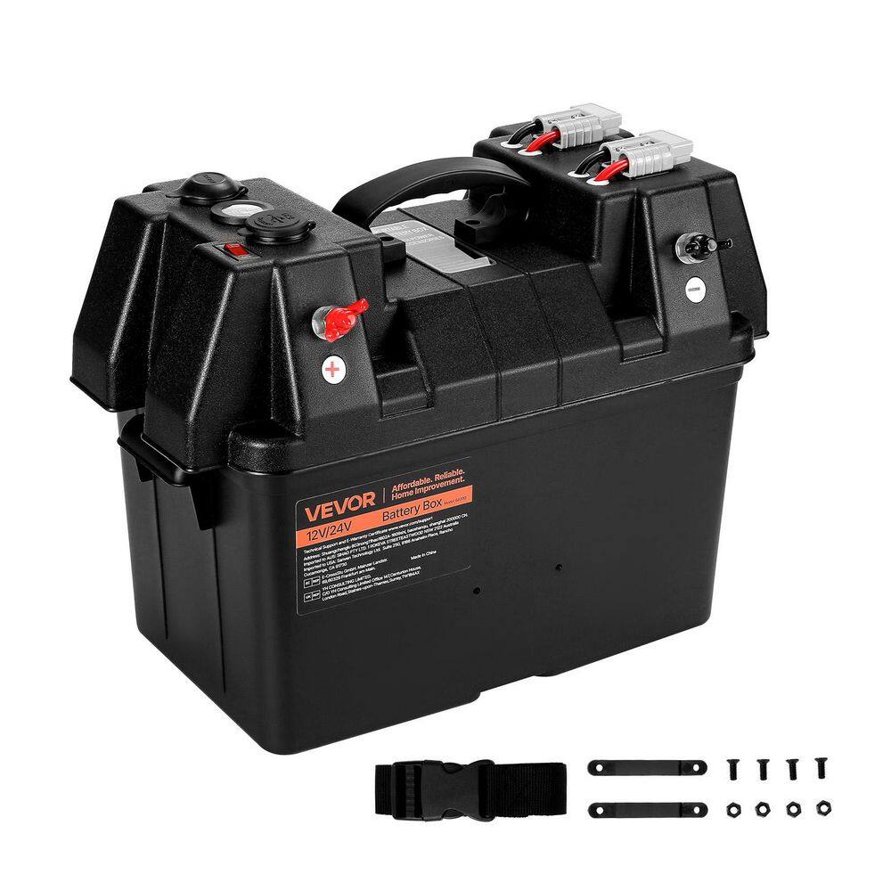 Battery Box, Group 24/31 Trolling Motor Battery Box, 12V/24V Marine Batteries Case with PP Shell and Dual Straps price history on PriceWatchPro