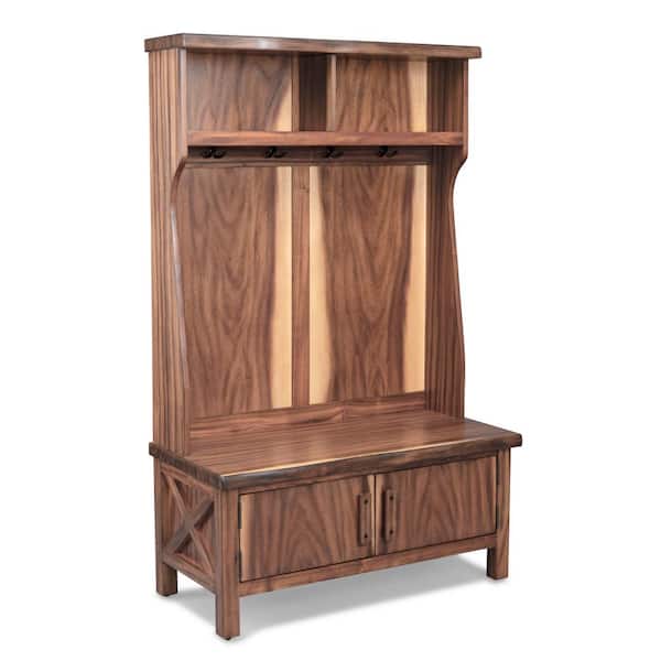 HOMESTYLES Forest Retreat Brown Teak Wood Hall Tree