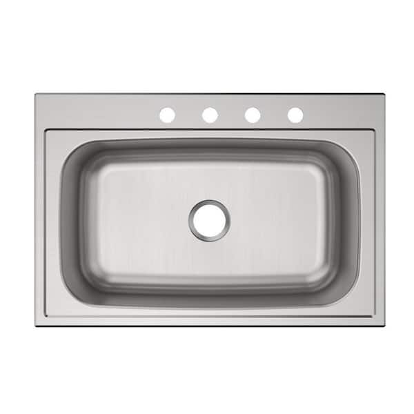 Parkway 33 in. Drop-in Single Bowl 20-Gauge Stainless Steel Kitchen Sink Only