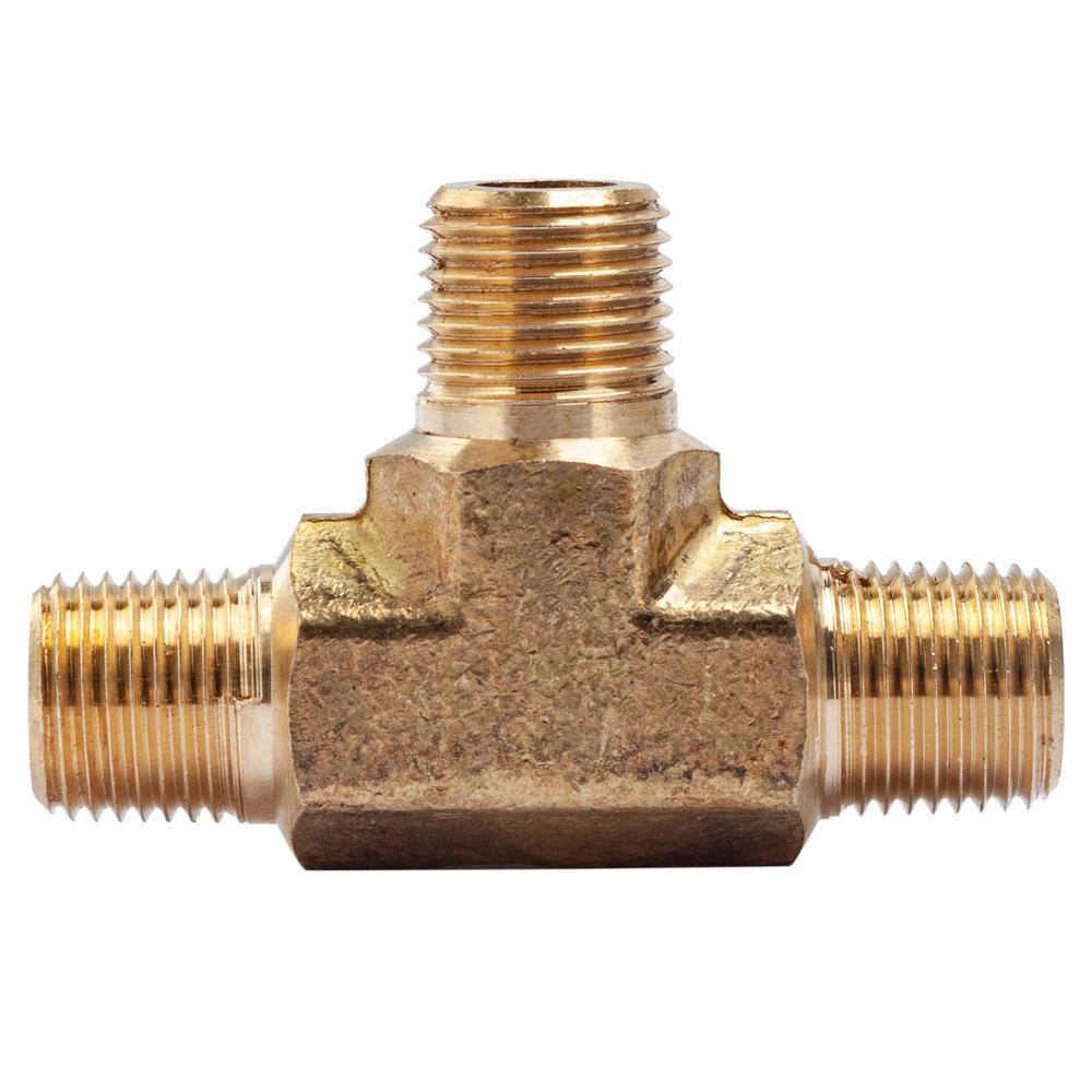 LTWFITTING 1/8 in. MIP Brass Pipe Tee Fitting (5Pack) HF317205