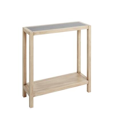 Mallory 29 in. Light Wood/Gunmetal Standard Rectangle Wood Console Table with Storage
