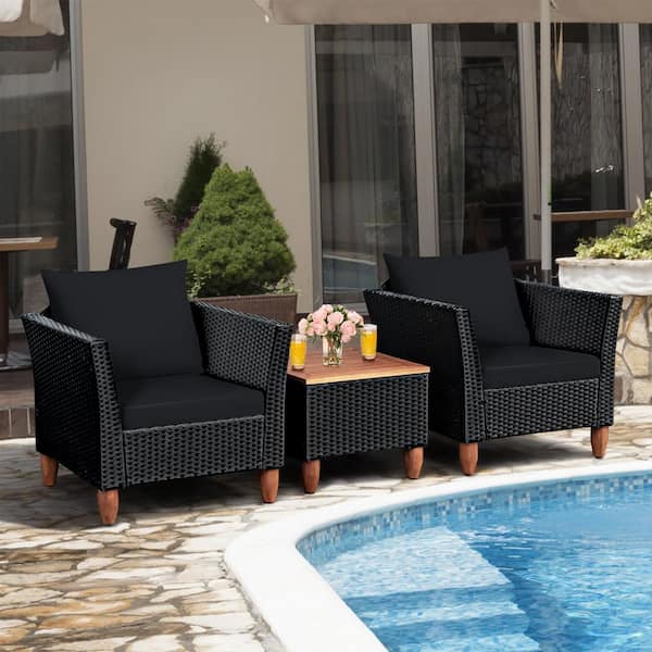 Costway 3 piece store wicker patio set