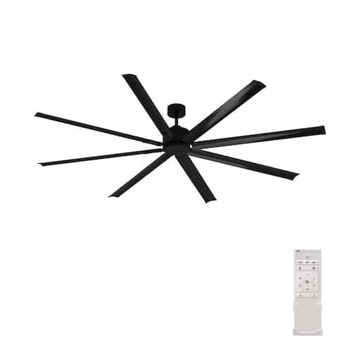 96 in. Indoor/Outdoor Use Black 8-Aluminium Blades Propeller Ceiling Fan with Remote Control,DC Motor,6-Speed Adjustable FUFU&GAGA Ceiling Fans Without Lights