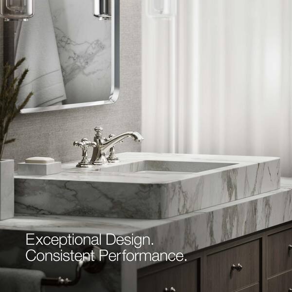 KOHLER Artifacts Bathroom Sink Cross Handles in Vibrant Polished Nickel
