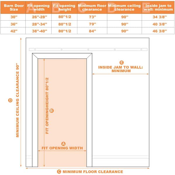 30 in. x 84 in. White K Design Primed MDF Interior Barn Door Slab with Hardware Kit