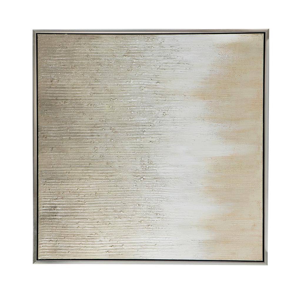 Large White and Gold Abstract Canvas Wall Art