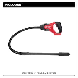 M18 FUEL 18-Volt Lithium-Ion Brushless Cordless 4 ft. Concrete Pencil Vibrator with (1) 6.0 Ah High Output Battery