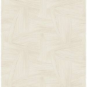 Reid Beige Woven Geometric Non-Pasted Wallpaper Sample