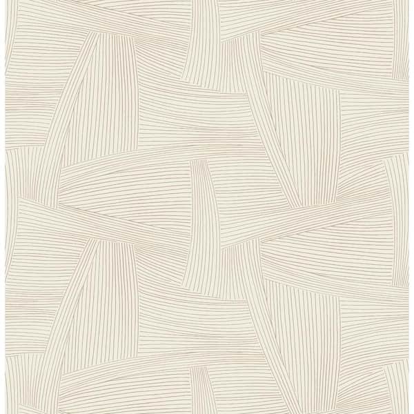 A-Street Prints Reid Beige Woven Geometric Non-Pasted Wallpaper Sample