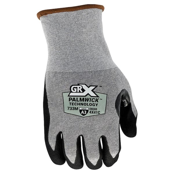 Medium Cut Resistant Gray Breathable Nitrile Work Gloves