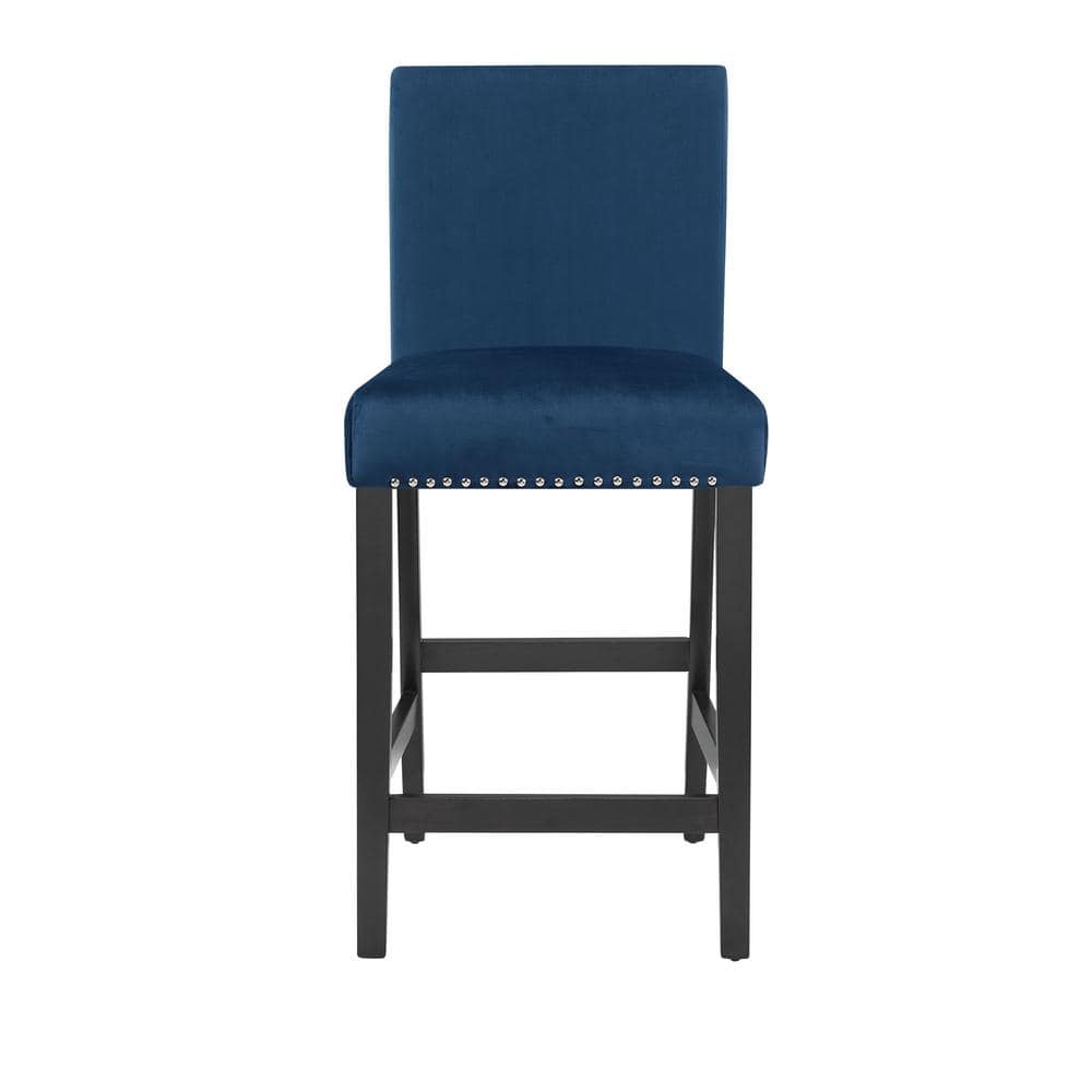 Celeste 5-Piece Blue Velvet and Faux Marble Counter Set