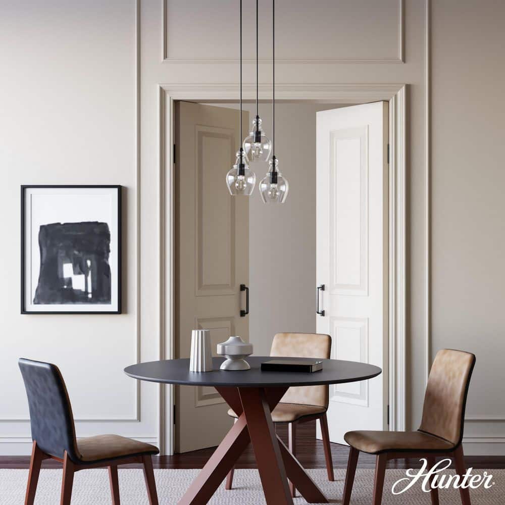 Noble Bronze 3-Light Cluster Pendant with Clear Glass Shades