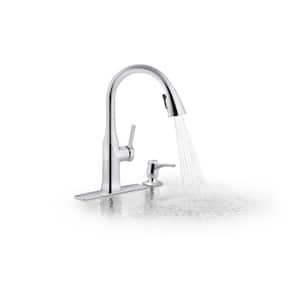 Rubicon Single-Handle Pull-Down Sprayer Kitchen Faucet in Polished Chrome