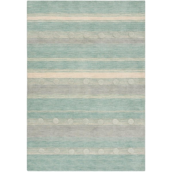 Kids Aqua/Ivory 4 ft. x 6 ft. Polka Dot Area Rug