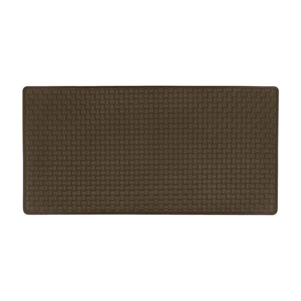 ACHIIM Woven Embossed Faux Leather Espresso 20 in. x 39 in. AntiFatigue Mat AF2039ES12 The