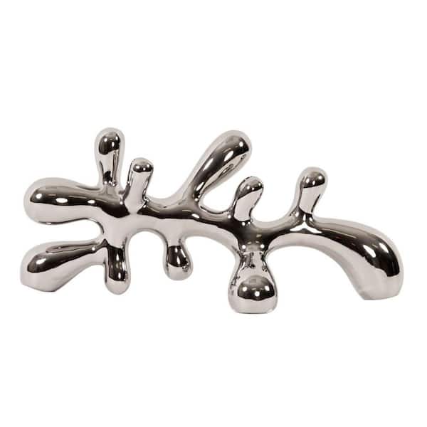 HomeRoots Silver Metalic Abstract Tabletop Specialty Sculpture