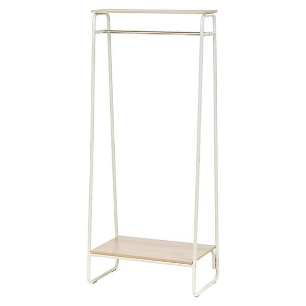 URTR White Clothing Garment Rack with Shelves, Metal Cloth Hanger Rack  Stand Clothes Drying Rack for Hanging Clothes T-01311-WH - The Home Depot