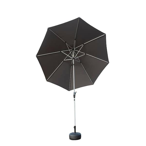 Unbranded 9 ft. Aluminium Adjustable Crank Lift Outdoor Patio Umbrella in Gray