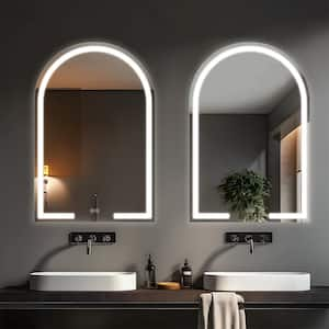 24 in. W x 36 in. H Arched Frameless Mirror Wall Mirror Bathroom Vanity Mirror