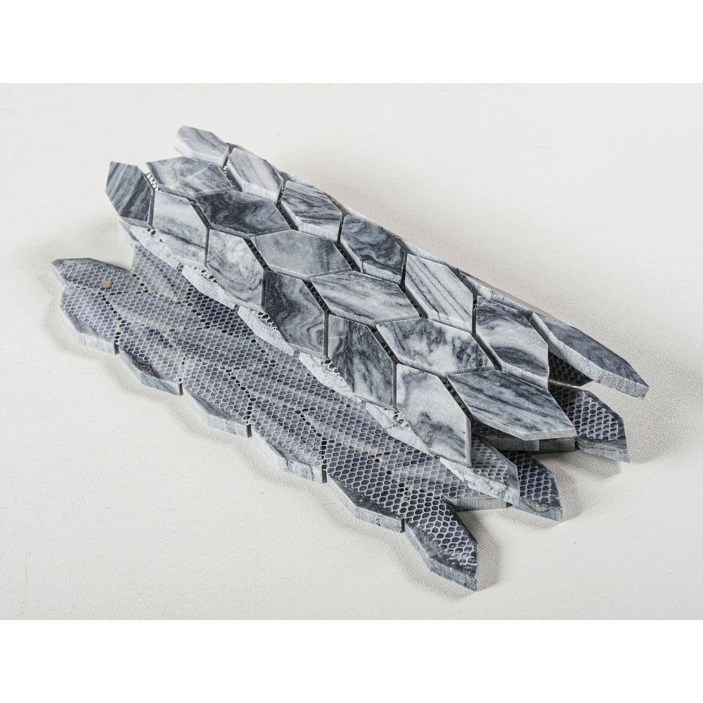 Pebble Dark Gray Natural Stone Hexagon Mosaic Tile