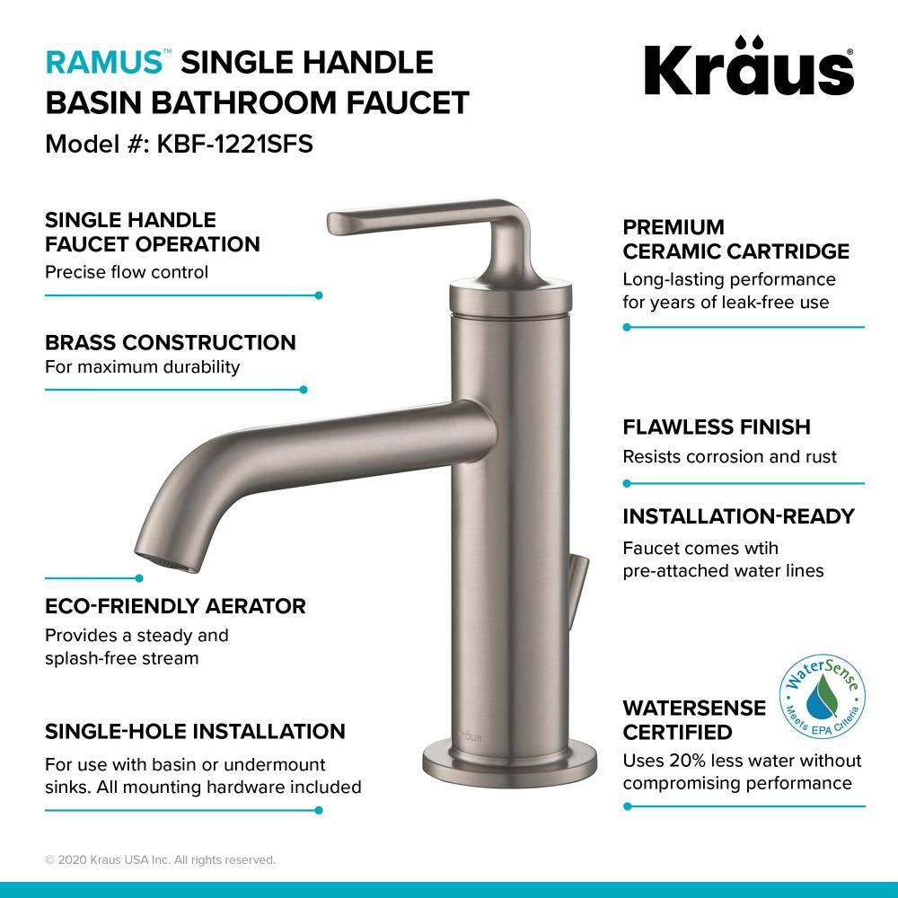 Ramus 7.38'' High Modern Spot Free Stainless Steel Bathroom Faucet