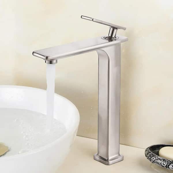 Modern Luxurious Single Handle Single Hole Bathroom Sink Faucet Bathroom Faucet in Brushed Nickel