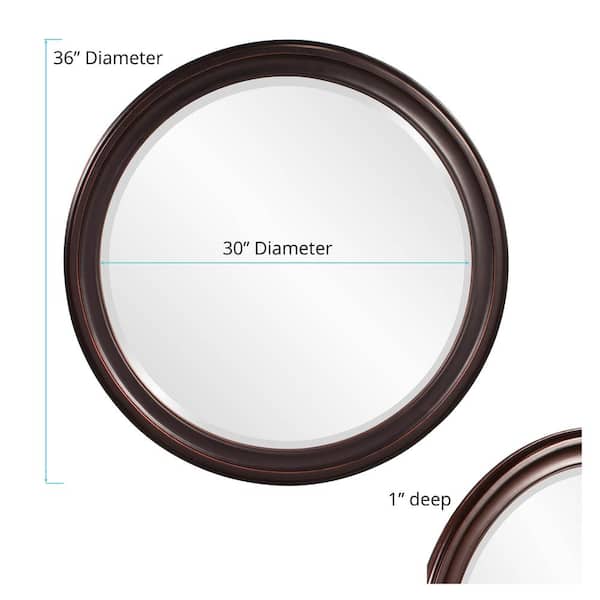 Marley Forrest - Medium Round Oil Rubbed Bronze Beveled Glass Casual Mirror (36 in. H x 36 in. W)