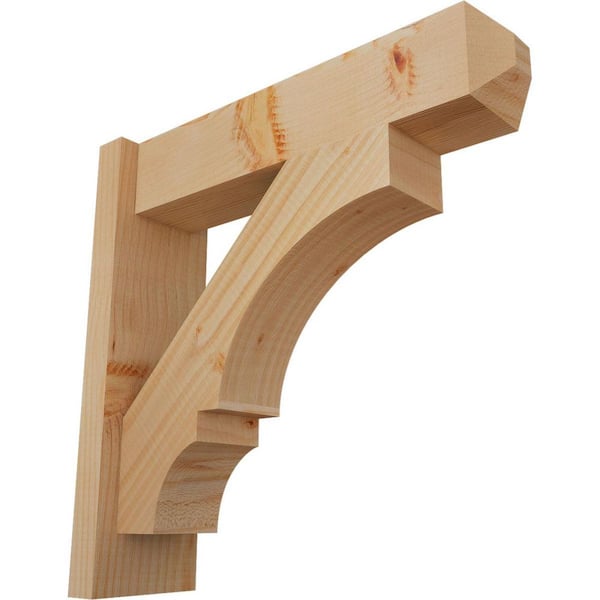 Ekena Millwork 6 in. x 20 in. x 20 in. Douglas Fir Balboa Craftsman Smooth Outlooker