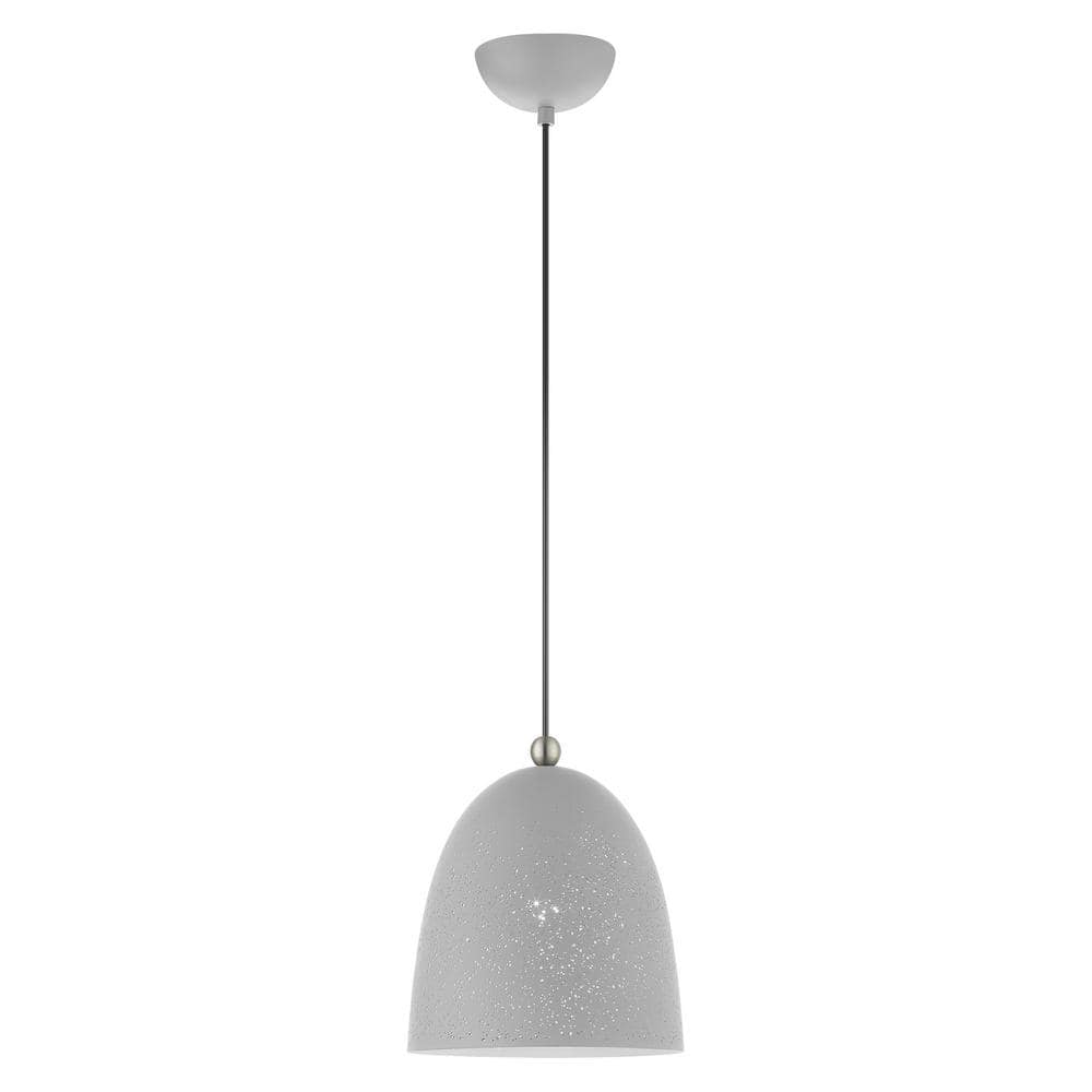 Waterburyt 1-Light Nordic Gray with Brushed Nickel Accents Pendant price history on PriceWatchPro