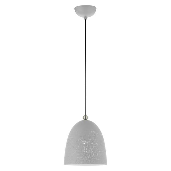 Livex Lighting Arlington 1 Light Nordic Gray with Brushed Nickel Accents Pendant