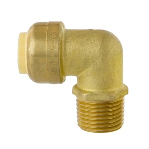 1/2 in. Push Fit x 1/2 in. NPT Male Pipe Thread Brass 90-Degree Elbow Fitting
