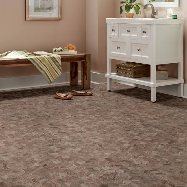 Sierra Wood Hexagon 12 in. x 12 in. x 8mm Glazed Porcelain Mosaic Floor and Wall Tile (0.83 sq. ft. / piece) Sierra Wood Hexagon 12 in. x 12 in. x 8mm Glazed Porcelain Mosaic Floor and Wall Tile (0.83 sq. ft. / piece)