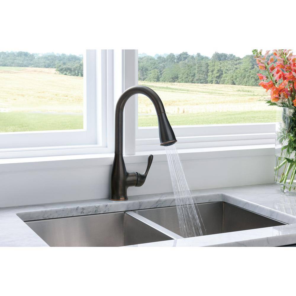MOEN Kaden SingleHandle PullDown Sprayer Kitchen Faucet With Reflex