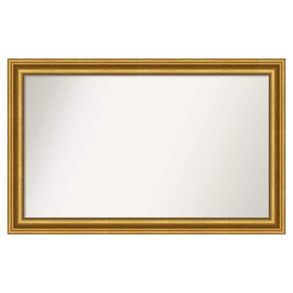 Amanti Art Parlor Gold 51.75 in. W x 32.75 in. H Custom Non-Beveled Recycled Polystyrene Framed Bathroom Vanity Wall Mirror