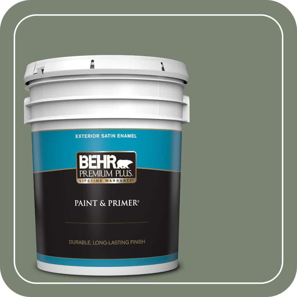 BEHR PREMIUM PLUS #ICC-77 Sage Green Satin Enamel Exterior