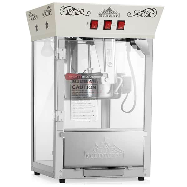 850 W 8 oz. Cream Movie Theater-Style Countertop Popcorn Machine