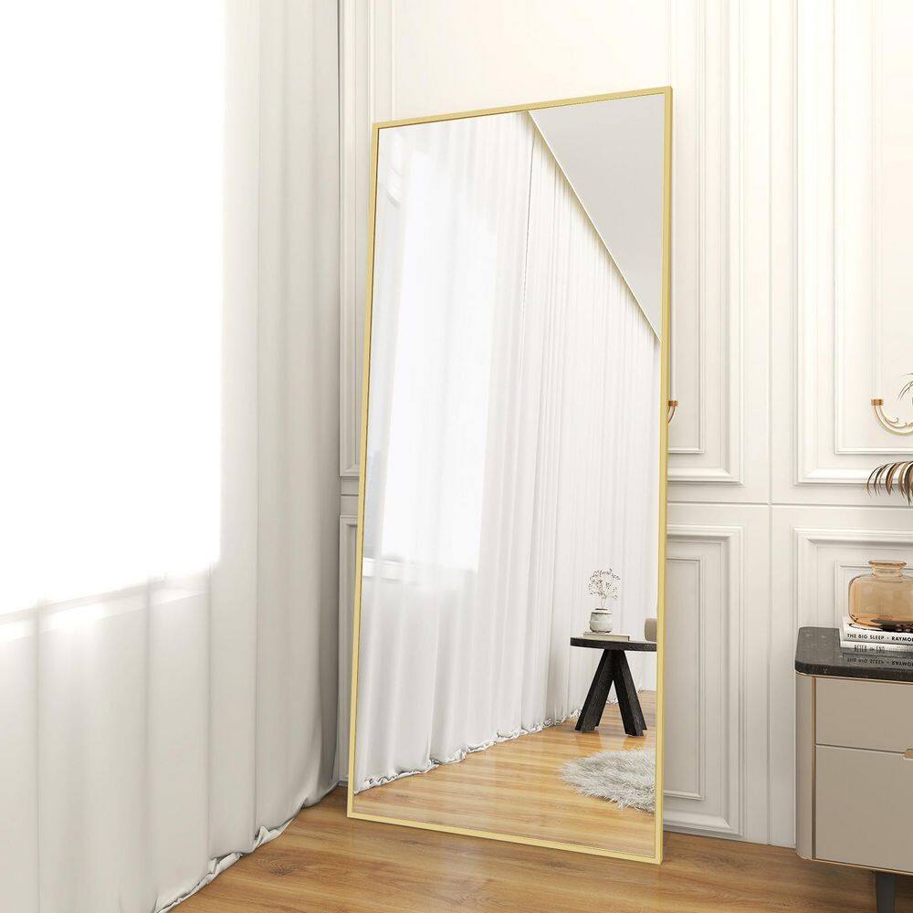 XRAMFY 71 in. H x 31 in. W Classic Rectangular Gold Framed Aluminum ...