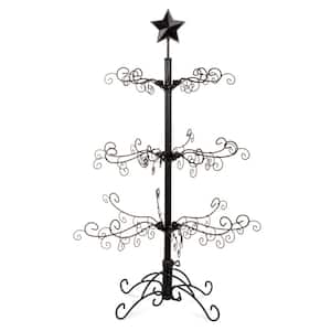 3 ft. Black Unlit Wrought Iron Ornament Display Artificial Christmas Tree