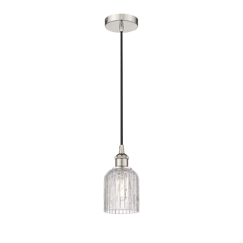 Bridal Veil 100-Watt 1-Light Polished Nickel Standard Mini Pendant Light with Clear Glass Shade, No Bulbs Included price history on PriceWatchPro