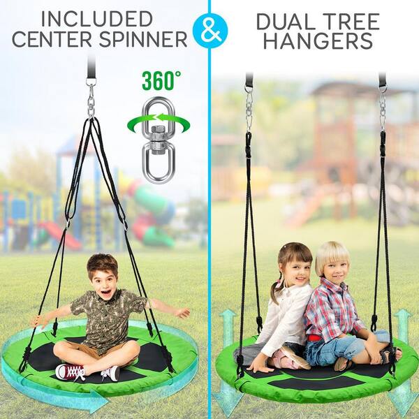 グリーンスプリングトイ 約15cm slingy SereneLife Flying Fun Green Toy Disc Swing - Indoor/Outdoor
