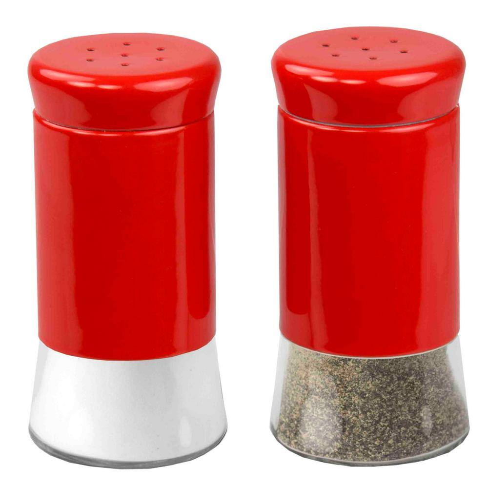 Home Basics Essence Red Salt and Pepper Shakers SP44610 The Home Depot